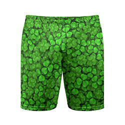 Шорты спортивные мужские Зелёный клевер, цвет: 3D-принт