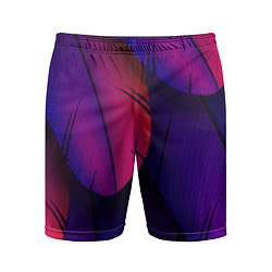Шорты спортивные мужские Фиолетовые Перья, цвет: 3D-принт