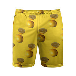 Шорты спортивные мужские Летние лимоны, цвет: 3D-принт