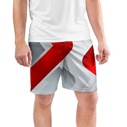 Шорты спортивные мужские 3D SPORT STYLE RED WHITE, цвет: 3D-принт — фото 2