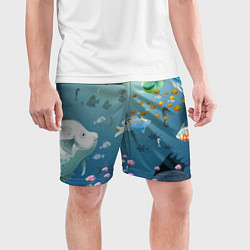 Шорты спортивные мужские Мультяшные рыбки Пляжная, цвет: 3D-принт — фото 2