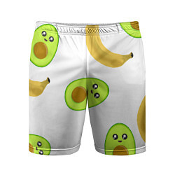 Шорты спортивные мужские Банан и Авокадо, цвет: 3D-принт