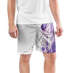 Шорты спортивные мужские Фиолетовые нити, цвет: 3D-принт — фото 2