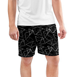 Шорты спортивные мужские Черно-белый геометрический, цвет: 3D-принт — фото 2