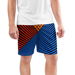 Шорты спортивные мужские Комбинированный полосатый узор, цвет: 3D-принт — фото 2
