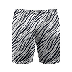 Шорты спортивные мужские Черно-белый полосатый тигровый, цвет: 3D-принт