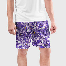 Шорты спортивные мужские Анютины глазки узор, цвет: 3D-принт — фото 2