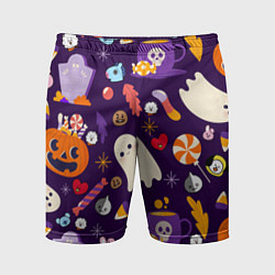 Мужские спортивные шорты HALLOWEEN BTS BT21 PATTERN БТ21 БТС ХЕЛЛОУИН