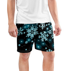 Шорты спортивные мужские Космические снежинки, цвет: 3D-принт — фото 2
