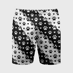 Шорты спортивные мужские Следы от Лап, цвет: 3D-принт