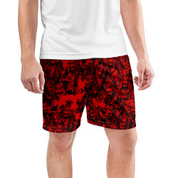 Шорты спортивные мужские LA CASA DE PAPEL RED CODE PATTERN, цвет: 3D-принт — фото 2
