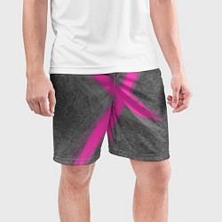 Шорты спортивные мужские Коллекция Get inspired! Pink cross Абстракция Fl-4, цвет: 3D-принт — фото 2
