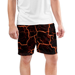 Шорты спортивные мужские Раскаленная лаваhot lava, цвет: 3D-принт — фото 2