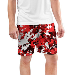 Шорты спортивные мужские Красно-белый камуфляж, цвет: 3D-принт — фото 2