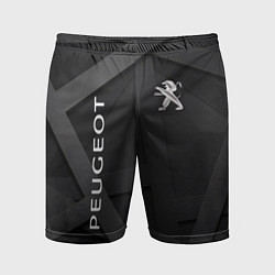 Шорты спортивные мужские Peugeot black, цвет: 3D-принт