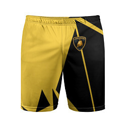 Мужские спортивные шорты Lamborghini - Yellow Geometry