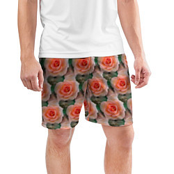 Шорты спортивные мужские Нежные розы паттерн, цвет: 3D-принт — фото 2