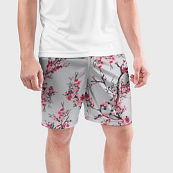 Шорты спортивные мужские Цветущие ветви, цвет: 3D-принт — фото 2