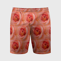 Шорты спортивные мужские Розы - цветы - паттерн, цвет: 3D-принт