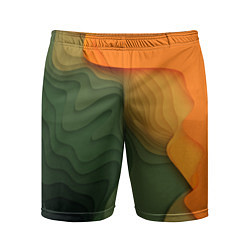 Шорты спортивные мужские Зеленые дюны, цвет: 3D-принт