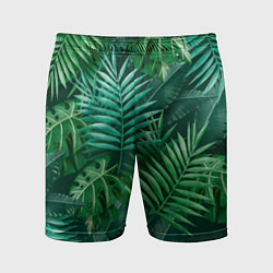 Шорты спортивные мужские Tropical plants pattern, цвет: 3D-принт