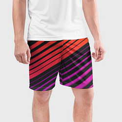 Шорты спортивные мужские Линии градиентGradient Polygon Lines, цвет: 3D-принт — фото 2