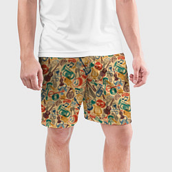 Шорты спортивные мужские Инструменты Музыкальные, цвет: 3D-принт — фото 2