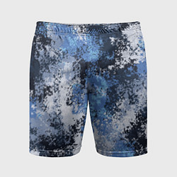 Шорты спортивные мужские Спортивный камуфляж Пикси - Черника, цвет: 3D-принт