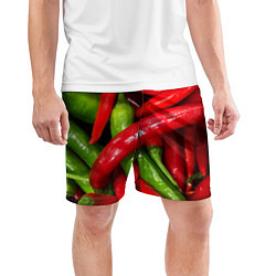 Шорты спортивные мужские Жгучие перцы, цвет: 3D-принт — фото 2
