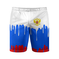 Шорты спортивные мужские Флаг герб russia, цвет: 3D-принт