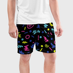 Шорты спортивные мужские Neon color pattern Fashion 2032, цвет: 3D-принт — фото 2