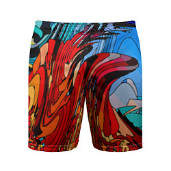 Шорты спортивные мужские Abstract color pattern Fashion 2022, цвет: 3D-принт