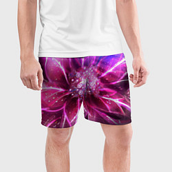 Шорты спортивные мужские Неоновый Цветок Neon Flower, цвет: 3D-принт — фото 2