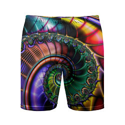 Шорты спортивные мужские Красочная фрактальная спираль Colorful fractal spi, цвет: 3D-принт