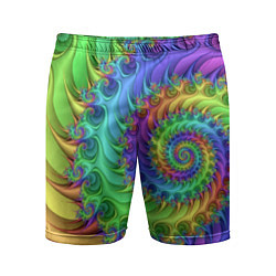 Мужские спортивные шорты Красочная фрактальная спираль Узор Colorful fracta