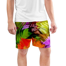 Шорты спортивные мужские Разноцветная абстрактная композиция Лето Multi-col, цвет: 3D-принт — фото 2
