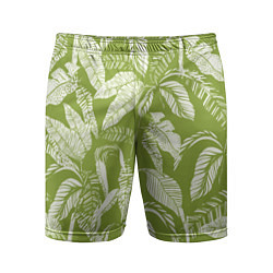 Шорты спортивные мужские Зелёные Тропики Лета, цвет: 3D-принт