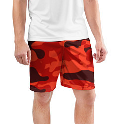 Шорты спортивные мужские Рыжий камуфляж Огонь Пятна, цвет: 3D-принт — фото 2