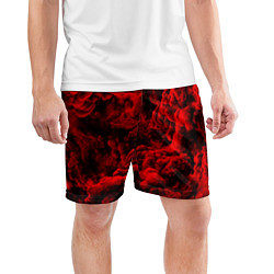 Шорты спортивные мужские Красный дым Red Smoke Красные облака, цвет: 3D-принт — фото 2