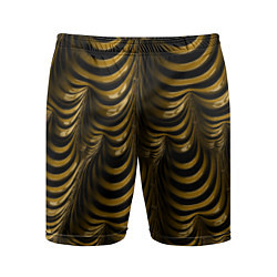 Мужские спортивные шорты Черная с золотым оптическая иллюзия Абстракция