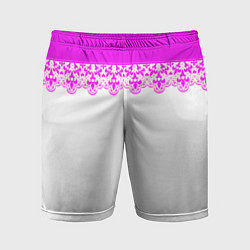 Мужские спортивные шорты White and pink lace pattern