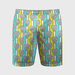 Шорты спортивные мужские Striped multicolored pattern with hearts, цвет: 3D-принт
