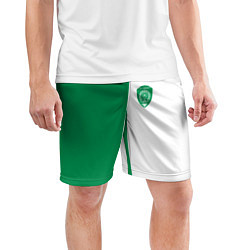 Шорты спортивные мужские ФК Ахмат бело-зеленая форма, цвет: 3D-принт — фото 2