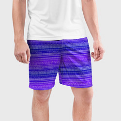 Шорты спортивные мужские Узор в стиле бохо на фиолетовом фоне, цвет: 3D-принт — фото 2
