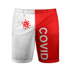 Шорты спортивные мужские COVID - ВИРУС, цвет: 3D-принт