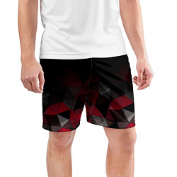 Шорты спортивные мужские Черно-красный геометрический, цвет: 3D-принт — фото 2