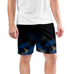 Шорты спортивные мужские Черно-синий геометрический, цвет: 3D-принт — фото 2