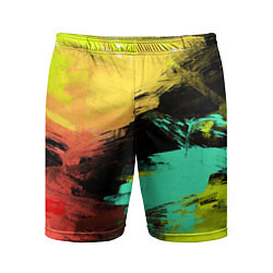 Шорты спортивные мужские Яркий красочный гранж, цвет: 3D-принт