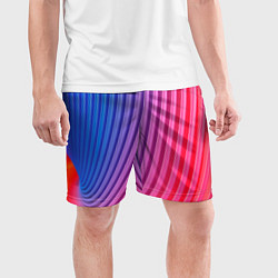 Шорты спортивные мужские Оптическая иллюзия с линиями, цвет: 3D-принт — фото 2