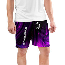 Шорты спортивные мужские Nickelback violet plasma, цвет: 3D-принт — фото 2